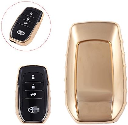 QIAOBA TPU Fall Car Key Soft plating Protective Shell Case Cover For Toyota(Gold)