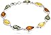 Sterling Silver Multi-Color Amber Teardrop Link Bracelet