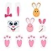 Amosfun Easter Bunny Paw Prints Stickers Set Egg Bunny Face Stickers for Baby Shower Garden Egg Hunt Game