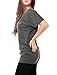 Allegra K Women Rhinestone Decor Scoop Neck Batwing Sleeves Tunic Top Dark Gray L (US 14)
