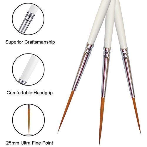 18 Pcs Detail Fine Miniature Figurine Paint Brushes Mini Micro Paintbrush Painting Kit Set | Extra Fine Point Tip | Nylon for Fabric Citadel Face Model Leather Acrylic Watercolor Oil by Afantti - Thumbnail 3