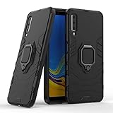 Galaxy A7 2018 Case DWaybox Ring Holder Iron Man Design 2 in 1 Hybrid Heavy Duty Armor Hard Back Case Cover for Samsung Galaxy A7 2018 SM-A750 6.0 Inch (Black)