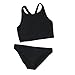 Cupshe Fashion Women's Black High Neck Tank Bikini Bathing Suit (M)