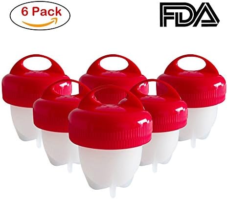 6 Pack Egg Cooker, Hard and Soft Make silicone egg, Non Stick Silicone, Boiled, Hard Boiled Eggs without the Shell, BPA Free, As Seen On TV. by XOMOO