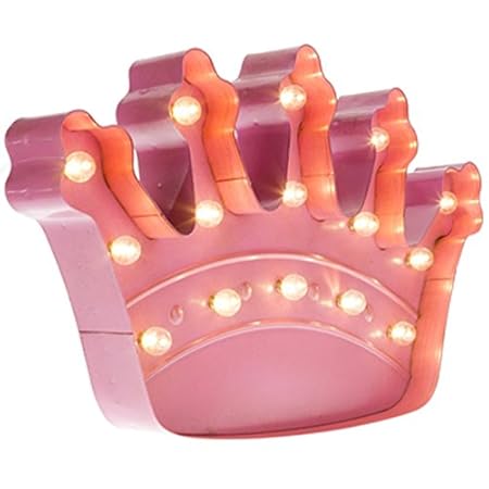 Large Pink Metal Princess Crown Led Marquee Nursery Wall Decor