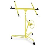 ARKSEN Drywall Panel Lift Dry Wall Panel Hoist Adjustable Lockable Lifter Ceiling Max 11 FT w/Caster Wheels, Yellow