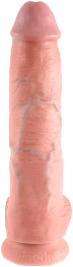 King Cock Flesh Dildo with Balls, 25.4 cm, Flesh