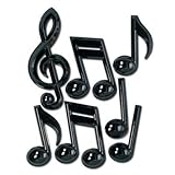 Black Plastic Musical Notes Party Accessory (1 count) (7/Pkg)