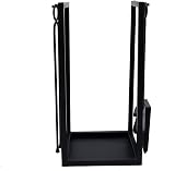 Charles Bentley Log Holder & Tool Set Black Iron Matte Fireside Companion 10kg view 7
