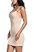 Avidlove Women Modal V Neck Nightwear Sleeveless Straight Dress Mini Full Slips Apricot S