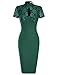 MUXXN Women's 1940's Vintage Floral Lace Keyhole Bodycon Hot Pencil Dress