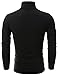 Ohoo Men's Fleece Turtleneck Sweater Slim Fit Lightweight Pullover / DCT001-BLACK-2XL