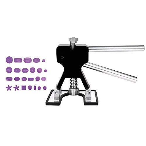 Negaor Tools Auto Car Body Paintless Dent Removal Repairing Tool Fine Quality Dent Lifter with 24pcs Purple Mixed Pulling Drawing Gasket Glue Tab DC1