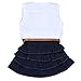 Yo Coco Girls White Solid Coat + Blue A-line Denim Dresses Girls 2 Pcs Set Outfit