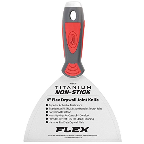 Clauss 18735 Titanium Non-Stick Flex Drywall Joint Knife, 6"