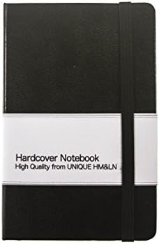 UNIQUE HM&amp;LN Hardcover Notebook Sketchbook with Premium Thick Paper Writing Bullet journal (Black, A6 black)