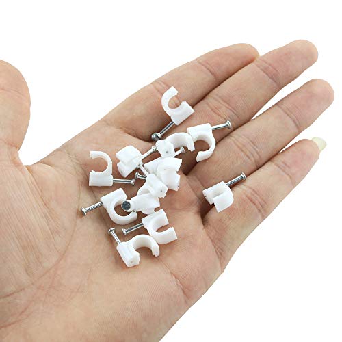 WFPLUS 400 Pieces Nail in Cable Clips Wire Cable Nails for