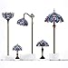 WERFACTORY Tiffany Lamp Blue Purple Cloud Stained Glass Style Table Lamp 16X16X24 Inches Desk Bedside Reading Light Resin Base Decor Bedroom Living Room Home Office S558 Series