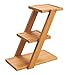 Bamboo Plant Stand - 3-Tier Plant Stand with 3 White Ceramic Pots, Narrow Shelf Unit, Shelf Organizer for Indoor, Outdoor Plant Display - 8.25 x 8.25 x 4.75 Inches