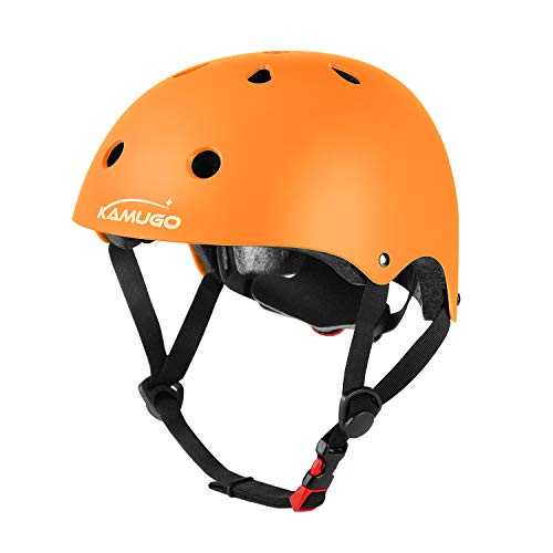 KAMUGO Kids Adjustable Helmet, Suitable for Toddler Kids Ages 2-8 Boys Girls, Multi-Sport Safety Cycling Skating Scooter Helmet (Orange, Small)