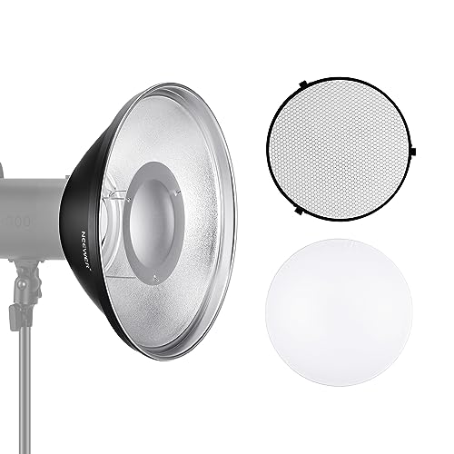 NEEWER 12"/30cm Metal Beauty Dish Bowens Mount Reflector Kit with White Diffuse…