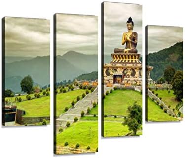 Buddha Park, Rabangla, Sikkim Canvas Wall Art Hanging Paintings Modern Artwork Abstract Picture Prints Home Decoration Gift Unique Designed Framed 4 Panel