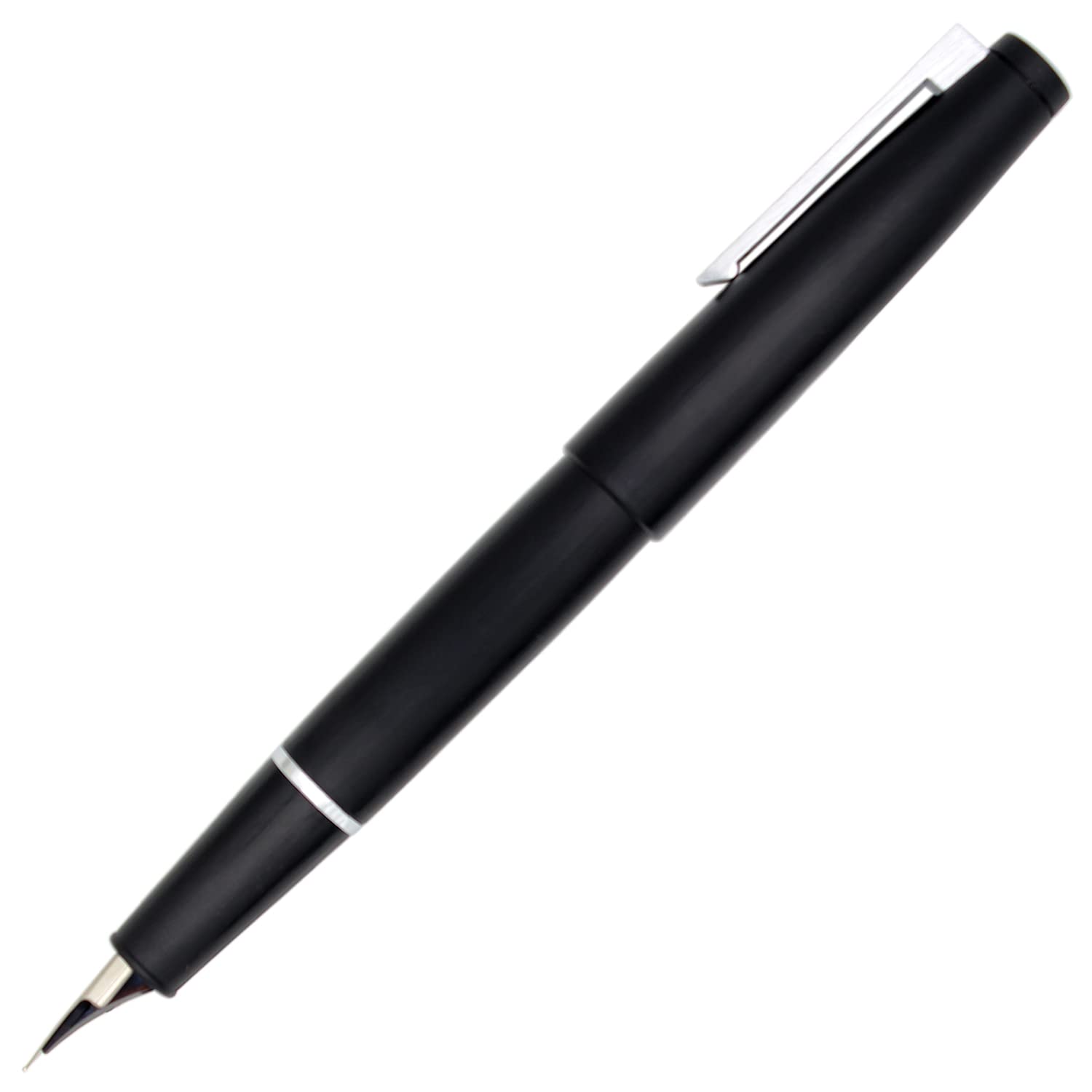 Gullor Matte Black Fountain Pen (JH18), Classic Design with Converter and Pen Box, Fine Nib, Silver Clip