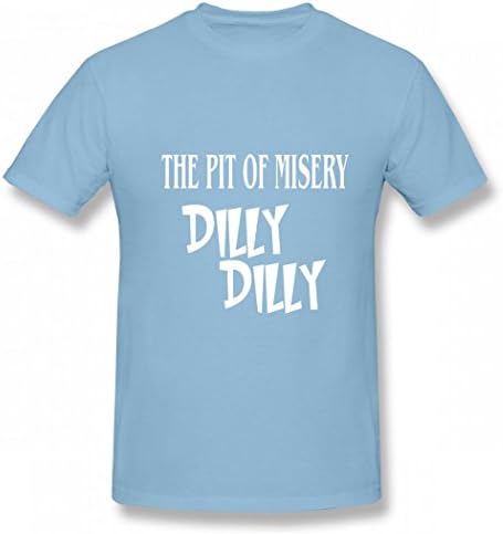 DiMLDG Dilly Word Print Tshirt Popular Printing Cotton Tops Logo Tee Sky Blue 6XL