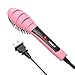 HIRALIY Hair Straightener Brush with Professional PTC Ceramic Heating and LCD Display(Pink)