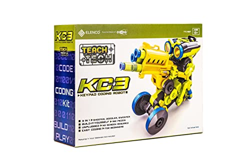 Teach Tech KC3 Keypad Coding Robot for Kids Ages 8 and Up, Key Pad Module Battery Module, Gear Box Modules, Parts Tree, Instrution Manual with Challenges included