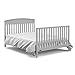 Graco Everly 5-in-1 Upholstered Convertible Crib with Reversible Headboard Pebble Gray/Gray Easily Converts to Toddler Bed Day Bed or Full Bed Adjustable Height Mattress (Mattress Not Included)