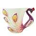Glodeals (TM) Hand Crafted Porcelain Enamel Delicate Peacock Tea Coffee Cup Set with Saucer and Spoon (Purple).