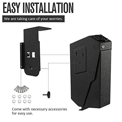 RPNB Mounted Firearm Safety Device with Auto Open Lid Biometric Fingerprint Lock Handgun Security Safe Gun Safe - Thumbnail 6