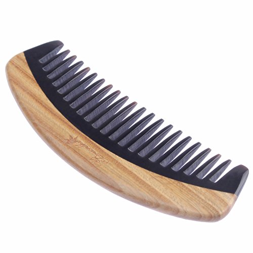 Breezelike Hair Comb Wide Tooth Wooden Detangling Comb for Curly Hair