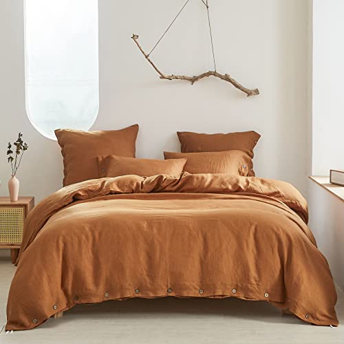 Simple&opulence 100% Linen Duvet Cover Set Coconut