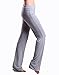HDE Women's Fold Over Waist Yoga Lounge Pants Flare Leg Workout Leggings (Heather Gray, Small)