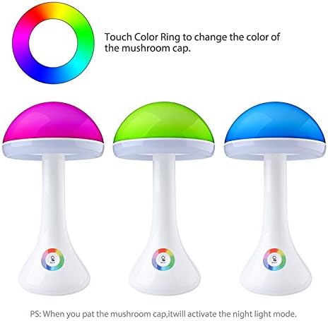 Eye Protection Lamp,Touch Control Desk Lamp,DBtech DBTech RGB 256 Color Table Mushroom Lighting  LED Reading Lamp,
