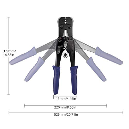 CAMWAY Wire Rope Crimper Crimping Tool Wire Rope Cutter from 1/16inch