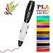 3D Pen with with Filament, DigiHero 3D Printing Pen with 1.75mm PLA Filament Pack of 12 Different Colors, Each Color 10 Feet, 3D Print Pen is Perfect Gift for Kids, Adults