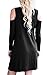 QIXING Women's Off The Shoulder Summer Swing Tank Sundress Black-S
