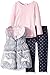 Nannette Baby Girls' 3 Piece Nulon Vest Tee and Legging Set