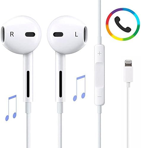 Earbuds,DissX Lightning With Microphone Earphones Stereo Headphones and Noise Isolating headset Made for iPhone 7/7 Plus iPhone8/8Plus iPhone X (Bluetooth Connectivity)