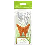 Tonic Studios 1041e Rococo Die & Stamp Set - Butterfly Laura, Grey