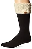 Bearpaw Women's Cable Knit Boot Liner, Ivory, 9-11