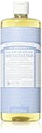 Dr. Bronner's Magic Soaps Pure-Castile Soap, 18-in-1 Hemp Unscented Baby Mild, 32-Ounce Bottle