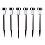 Solar Pathway Lights,Oak Leaf Low Voltage Led Pathway Landscape Lights For Outdoor Path Patio Yard Deck Driveway and Garden,Stainless Steel,6-Pack