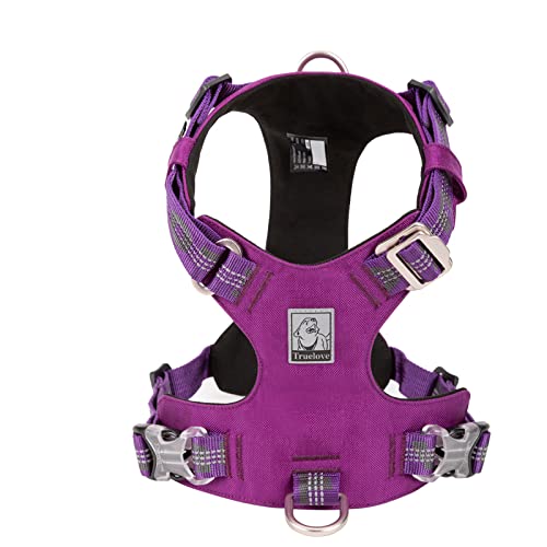 WINHYEPET Truelove Explosion-proof Waterproof Fabric Dog Harness High Density Nylon Webbing Light-weight Outdoor Product Suitable Small and Medium Large Dog TLH6282(Purple, S)