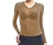 Lupo Women's Second Skin Long Sleeve Sheer Top with Microfiber, One-Size Beige