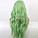 QD-Udreamy Natural Wavy Green Color Hair Synthetic Lace Front Wigs Heat Resistant Hair Lace Front Wig Synthetic Hair for Women 24 Inch