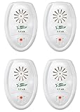 Star Ultrasonic Pest Repeller - 4 Pack - Pest Control Repellent - Effectively Reject Roaches, Spiders, Mosquitoes, Rodents, Ants, And Other Insects.